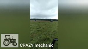 Заготовка сена, МТЗ-82 косит траву роторной косилкой Rotex 5/MTZ-82 mows grass with a Rotex 5