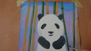 Рисуем панду, урок изо.