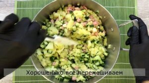 Классическая ОКРОШКА НА КЕФИРЕ и сметане!Окрошка с колбасой