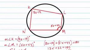 Inscribed quadrilateral in a circle: solve for x.