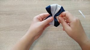 Бантики из атласных лент 5 см, резинки в школу, резинки из атласных лент, мастер-класс