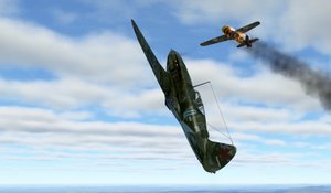 МиГ-3 против I.A.R. 80-A.  Сбил самолет противника, поджег ему двигатель.
Взлет, атака  и посадка по