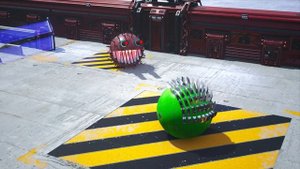Robot Pacman & Chain Chomp VS Spike Robot Monster with Giant Cartoon Cat