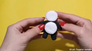 ПАНДА из пластилина. Видео урок по лепке. Творчество с детьми. How to make a panda. Plasticine