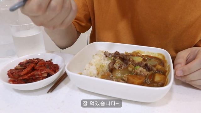ENG ) VLOG 자취생 브이로그? 출시 3년 만에 먹어보는 비비큐 신메뉴? 먹고 대왕 수박 손질하는 자취 일상 l 왕갈비치킨?, 가지튀김?, 떡만둣국, 참치김치찌개?