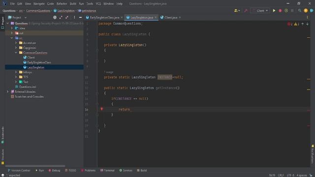 Create Thread Safe Singleton Class | Java Interview Questions