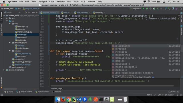 MongoDB and Python Quickstart (10/21): Demo: Register a cage смотреть онлайн