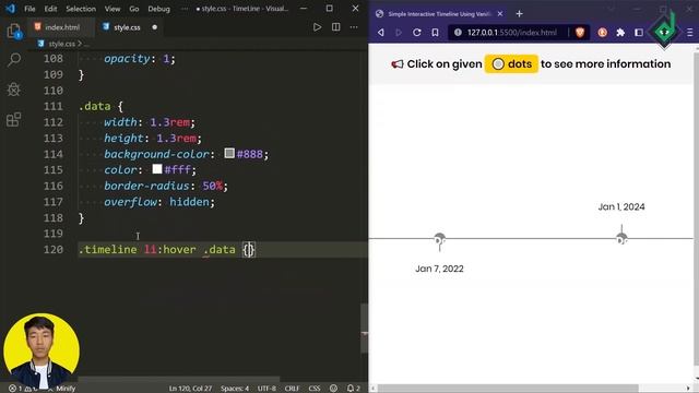 Simple Interactive Timeline Using Vanilla JavaScript смотреть онлайн