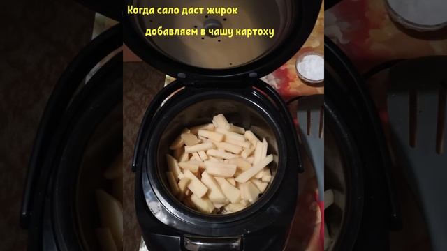 Готовим в мультиварке! Жареная картошка в мультиварке! Мини мультиварка.