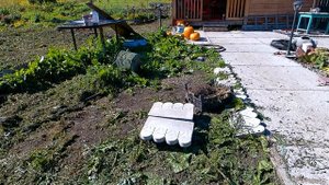 Оформление миксбордера-рокария около забора. #рокарийсвоимируками,#миксбордерсвоимируками,#сад.