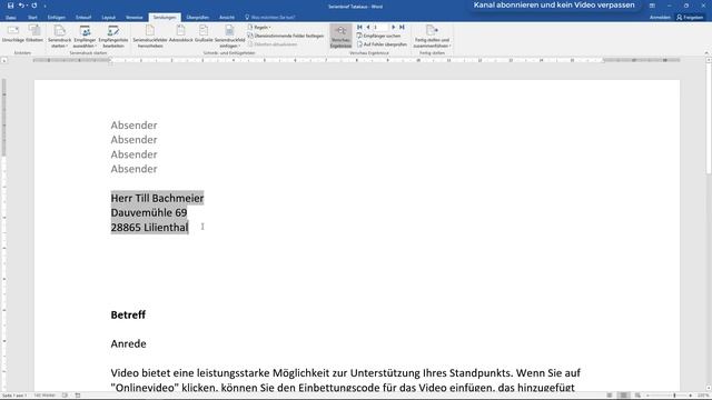 Word 2016, 2013: Serienbrief erstellen [mit Excel Datenquelle, Anrede, wenn dann sonst, Seriendruck смотреть онлайн