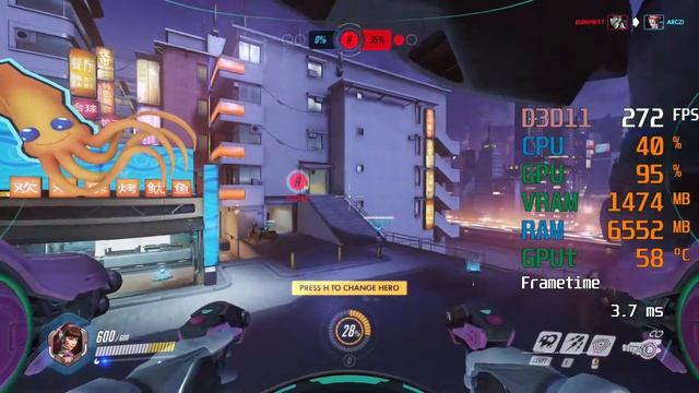 GeForce GTX 1650 SUPER -- AMD Ryzen 5 3600 -- Overwatch FPS Test смотреть онлайн