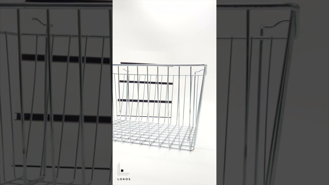 КОРЗИНА НА ЭКОНОМПАНЕЛЬ 390*300*200ММ, ЦИНК ХРОМАТИРОВАННЫЙ