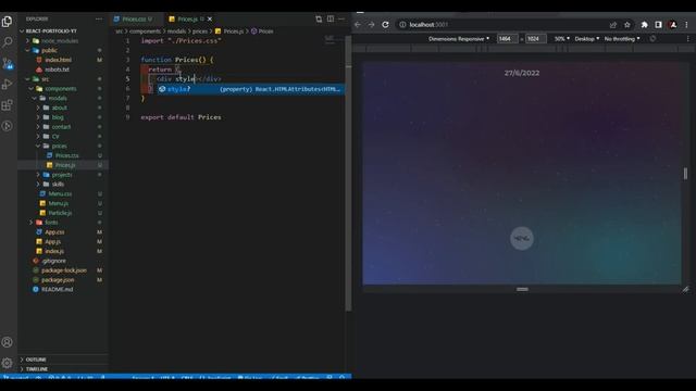 React Portfolio Website Tutorial with ParticleJS