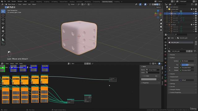 Chapter 2 - Starting with Blender (3.2), Lecture 20- Lecture 14 Link Geometry data to material