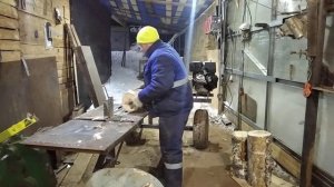 станок для колки дров √54. дровокол с ДВС Лифан 15 л.с.