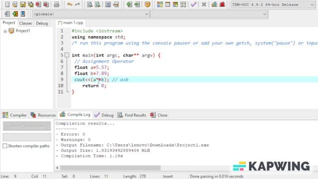 Assignment Operator in C++