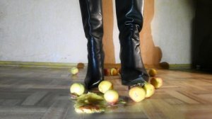 Alisa's exclusive Crush Fetish in high heels boots. fruit crush