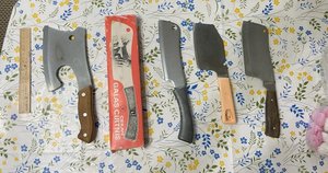 Моя коллекция советских (и не только) кухонных режущих инструментов: тесак, тяпка, секач, топорик.