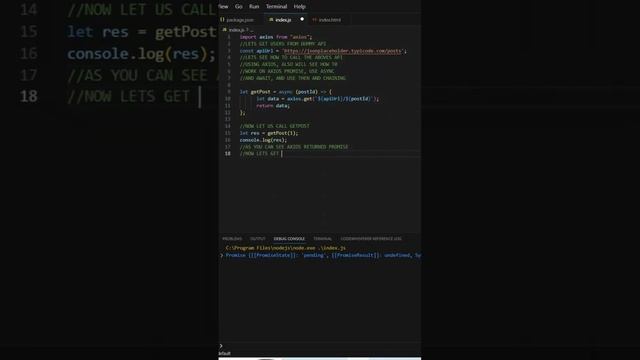 Understand Axios, Promises, and Async/Await in a Minute  #javascript #axios #api #json