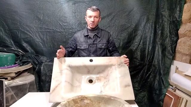 Умывальник методом литья с узором бежевого мрамора! смотреть онлайн