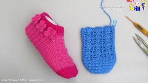 Расчёт для следков (домашних тапочек), вязаных крючком