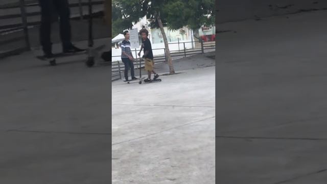 Whip Rewind and Triple Whip Over Barrier in Lagos Skatepark, Portugal