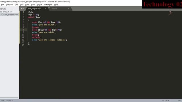 PHP Tutorial - Switch statement in PHP