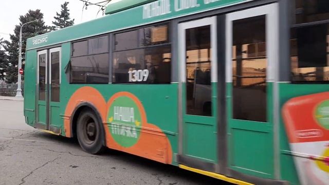 Троллейбус Тролза-5275 "Оптима" борт 1309, маршрут №16 на вокзале Саратов-1 смотреть онлайн