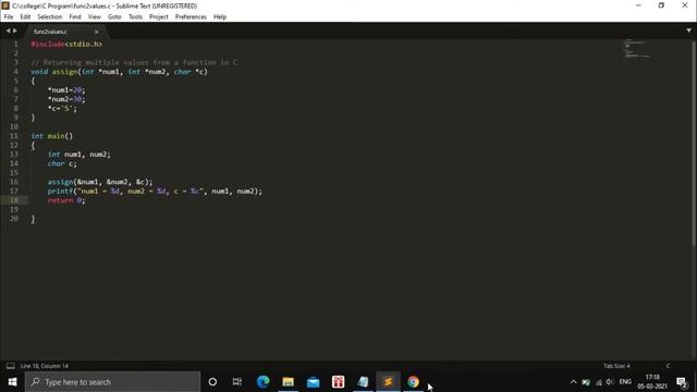 Can a function return multiple values? C/C++ смотреть онлайн