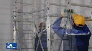 Алюминиевая строительная вышка тура на колесах Sarayli 2х7, высота до 3 м