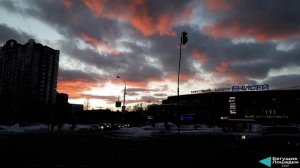 Ускоренная Москва на зимнем закате