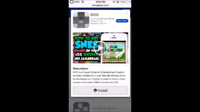 How To Get FREE SNES Emulator On IOS 8-8.0.2 смотреть онлайн