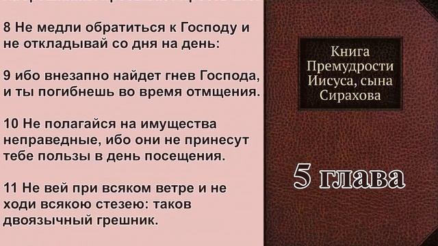 5 ГЛАВА. Книга Премудрости Иисуса, сына Сирахова смотреть онлайн