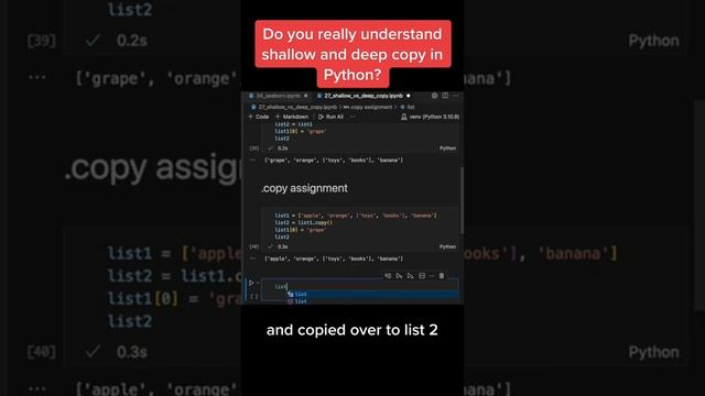 Do u REALLY understand diff between shallow and deep copy in #python? #coding #pythonprogramming