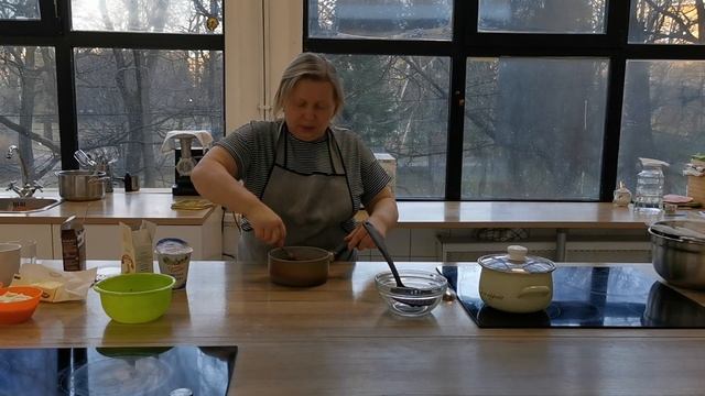 Кулинария с Галей/ Манный пудинг с ягодным киселем и шоколадным соусом