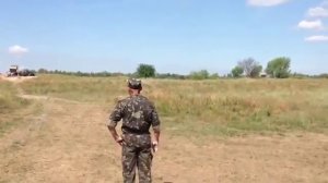 Украина, Зона АТО 16.07.2014. Украинские военные ведут огонь из установок «Град».