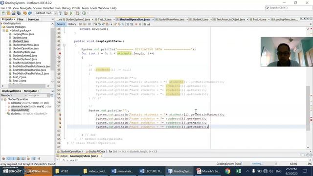 Java : Demo System using  Array List to ADD and DISPLAY DATA Part 1