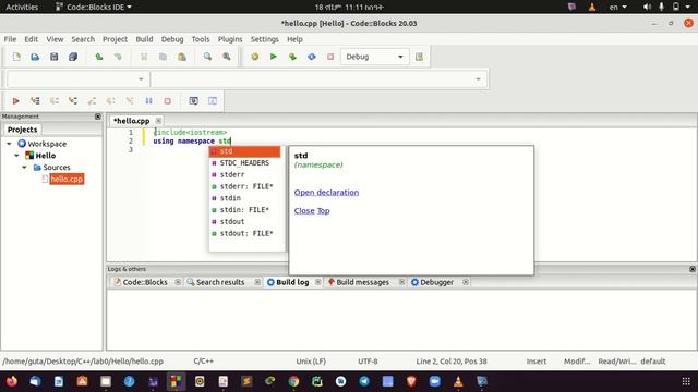 In code::block for C++ using an empty project rather than console application project. смотреть онлайн