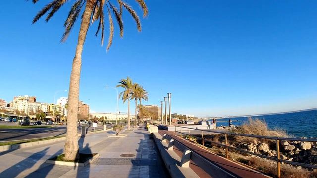 Walking in Palma De Mallorca 4K, Spain - Palma De Mallorca Walking Tour on Seafront Promenade ?? смотреть онлайн