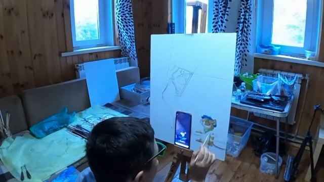 Влог 6. Путь к миллиону с нуля. Рисуем картины маслом. Часть 2. смотреть онлайн