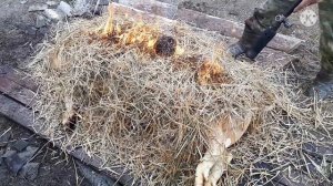 правельная техника копчения сала соломкой!!!