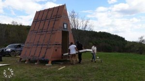 I BUILT A TINY A-FRAME CABIN IN 7 DAYS | Complete Build | Den Outdoors A-frame cabin kit off-grid