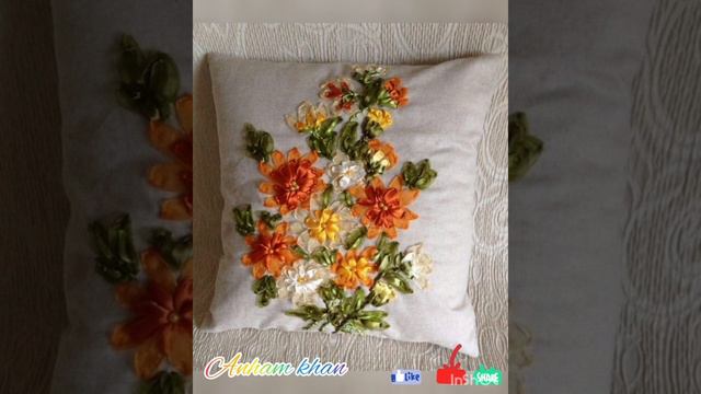 pillow cover embroidery/ pillow design Anham khan channel #anhamkhan #pillow#embroidery #pillowcove