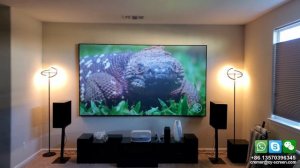 ViewSonic PX800HD Ultra Short Throw Projector on 120inch XY Screens ALR PET Crystal