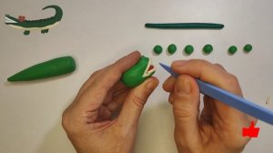 Лепим из пластилина крокодила.