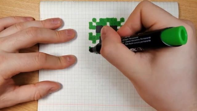 Как нарисовать Крипера из Minecraft по клеточкам смотреть онлайн