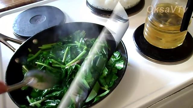 Черемша жареная по-китайски (野蒜炒酱油, Yěsuàn chǎo jiàngyóu). Китайская кухня.