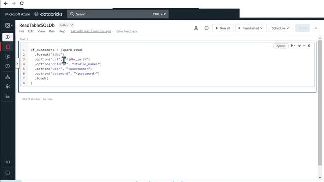 Read Azure SQL Database table from Azure Databricks | Access Tables from Databricks using JDBC