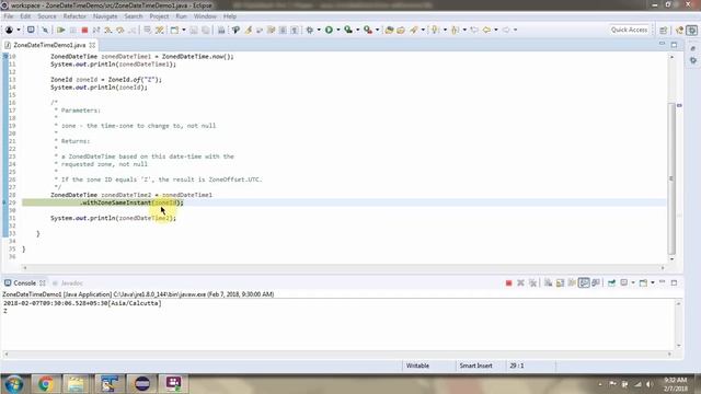 How to set time zone of date and time using withZone methods of ZonedDateTime Class?